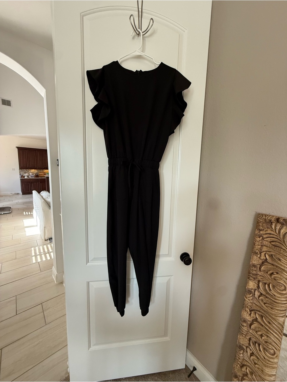 Albion Black Ruffle-Sleeve Jumpsuit
